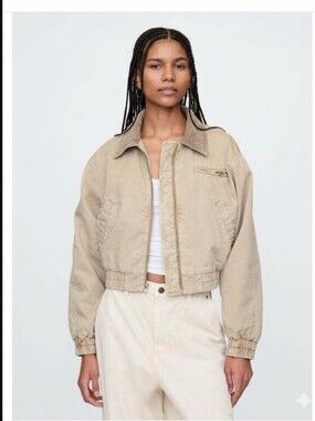 GAP Cropped Khaki Bomber Jacket